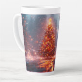 クリスマスツリーのホリデーGIF カフェラテマグ (左アングル)