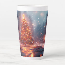 クリスマスツリーのホリデーGIF カフェラテマグ