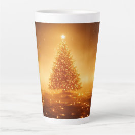 クリスマスツリーのホリデーGIF カフェラテマグ
