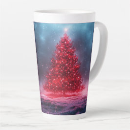 クリスマスツリーのホリデーGIF カフェラテマグ