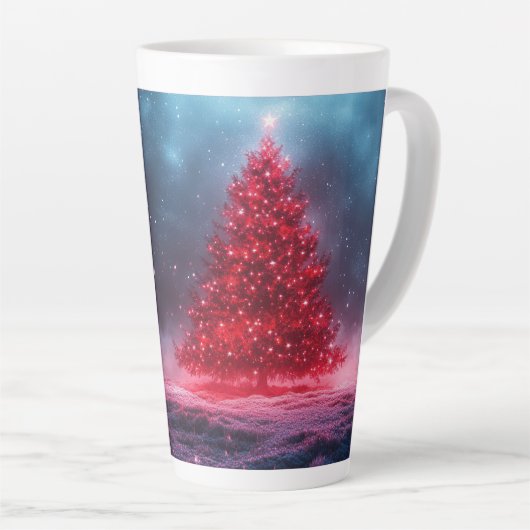 クリスマスツリーのホリデーGIF カフェラテマグ (右アングル)