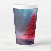 クリスマスツリーのホリデーGIF カフェラテマグ (正面)