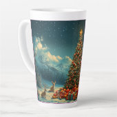 クリスマスツリーのホリデーGIF カフェラテマグ (左アングル)