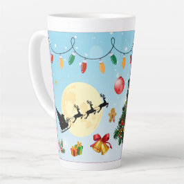 クリスマスツリーのホリデーGIF カフェラテマグ