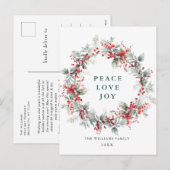 クリスマスツリーのホリーデコレーション シーズンポストカード (正面/裏面)