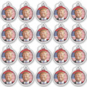 クリスマスツリーのボールで切り株 シール (正面)