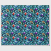 クリスマスツリーのボールパターン ラッピングペーパー (フラット)