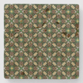 クリスマスツリーのマツ円錐形パターン ストーンコースター (正面)