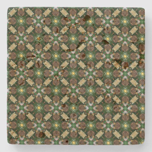 クリスマスツリーのマツ円錐形パターン ストーンコースター (正面)