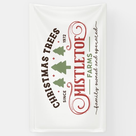 クリスマスツリーのミスタントファーム北極 横断幕 (縦)