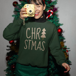 クリスマスツリーのミニマルなスカンジナビア スウェットシャツ