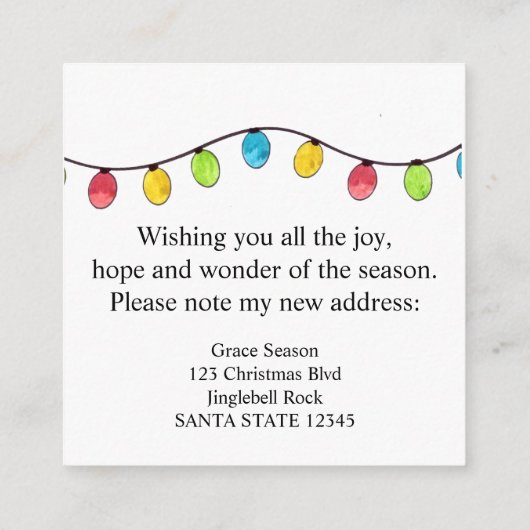 クリスマスツリーのライトを移動 エンクロージャーカード (裏面)