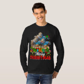 クリスマスツリーのライトクリスマスパジャマ魚の動物の値リスト Tシャツ (正面フル)