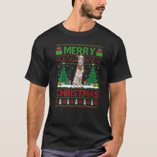 クリスマスツリーのライト ださいサンタ ボルゾイ 犬 クリスマス Tシャツ