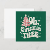 クリスマスツリーのライト メリークリスマス Xmas  招待状 (正面/裏面)