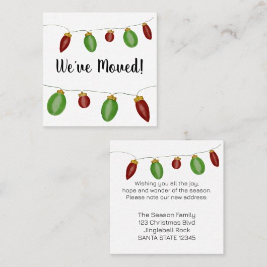 クリスマスツリーのライト　引越しのお知らせカード エンクロージャーカード (正面/裏面)