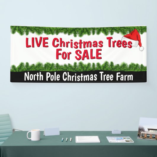 クリスマスツリーのライブファームの販売 横断幕 (トレードショー)