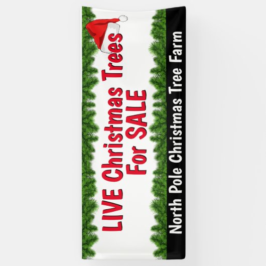 クリスマスツリーのライブファームの販売 横断幕 (縦)