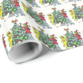 クリスマスツリーのラッピングペーパーを飾っているモンスター ラッピングペーパー (ロールコーナー)