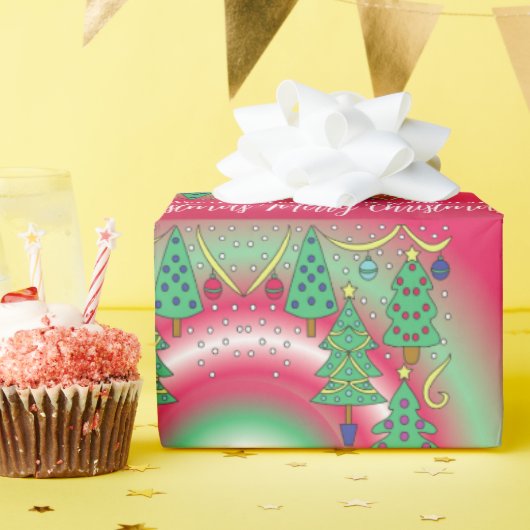 クリスマスツリーのラッピングペーパー ラッピングペーパー (誕生日パーティー)