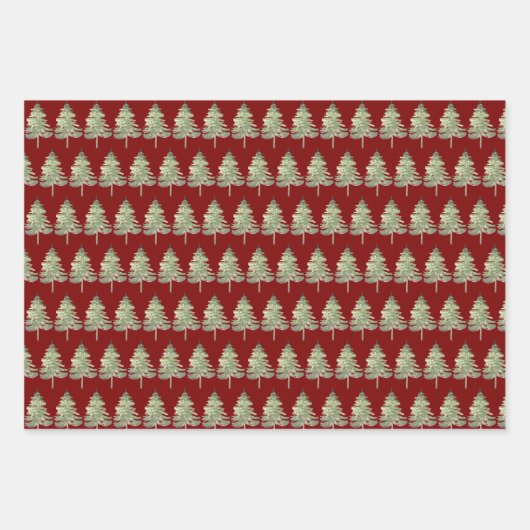 クリスマスツリーのラッピング紙 ラッピングペーパーシート (正面)