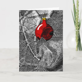 クリスマスツリーのリス カード