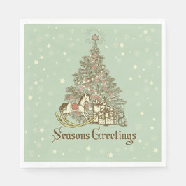 クリスマスツリーのロッキングホーススター スタンダードランチョンナプキン