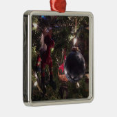 クリスマスツリーのロッキングホース メタルオーナメント (右)