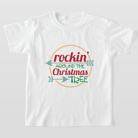 クリスマスツリーのワードアートユニセックスキッズTシャツ Tシャツ (レイダウン)