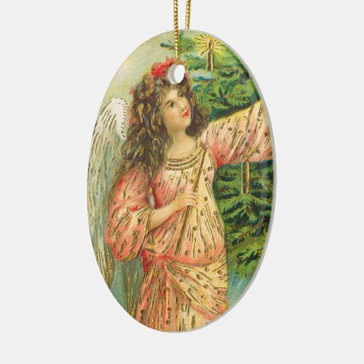 クリスマスツリーのヴィンテージの天使のオーナメント セラミックオーナメント (左)