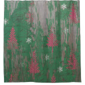 クリスマスツリーのヴィンテージの素朴なシャワー・カーテン シャワーカーテン (正面)