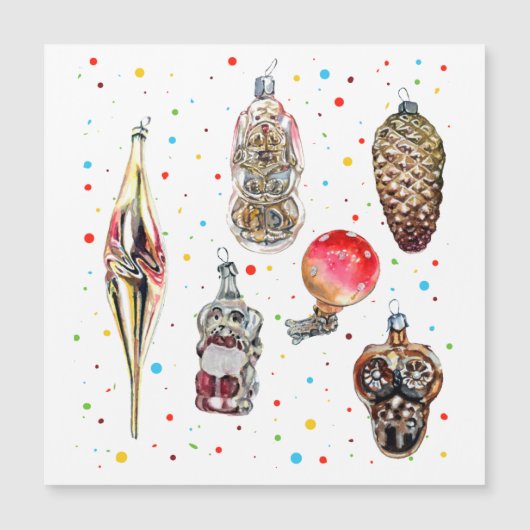 クリスマスツリーのヴィンテージガラスの装飾 (正面)