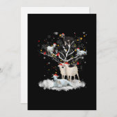 クリスマスツリーの上の面白いサンタのヤギ 愛するヤギへのプレゼント シーズンカード (正面/裏面)