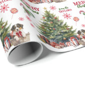 クリスマスツリーの下でオーストラリアの羊飼いの子犬 ラッピングペーパー (ロールコーナー)