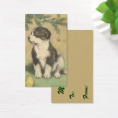 クリスマスツリーの下でヴィンテージクリスマス、かわいい子犬 (デスク)