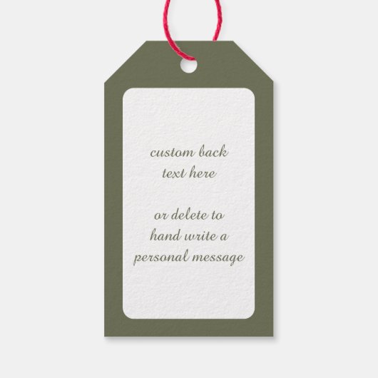 クリスマスツリーの下でヴィンテージクリスマス、かわいい子犬 ギフトタグ (裏面)