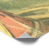 クリスマスツリーの下でヴィンテージクリスマス、かわいい子犬 ポスター (角)