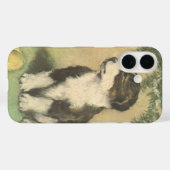 クリスマスツリーの下でヴィンテージクリスマス、かわいい子犬 Case-Mate iPhoneケース (裏面 (横))