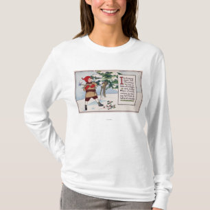クリスマスツリーの下で切り刻むChristmasBoy Tシャツ