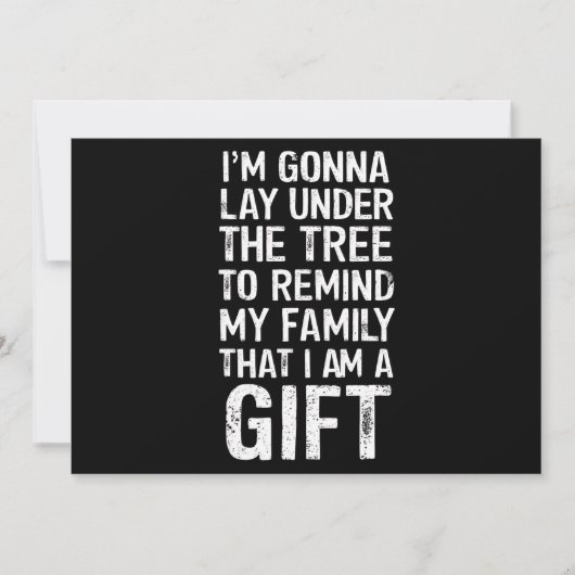 クリスマスツリーの下で家族のプレゼントを楽しむ シーズンカード (正面)