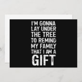 クリスマスツリーの下で家族のプレゼントを楽しむ シーズンカード (正面/裏面)