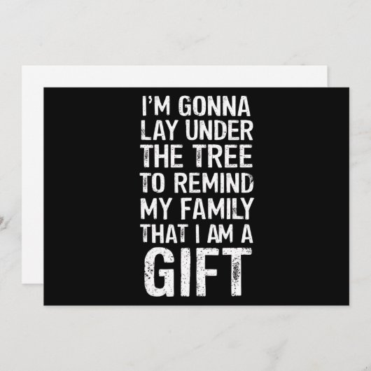 クリスマスツリーの下で家族のプレゼントを楽しむ シーズンカード (正面/裏面)