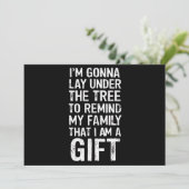 クリスマスツリーの下で家族のプレゼントを楽しむ シーズンカード (スタンド正面)