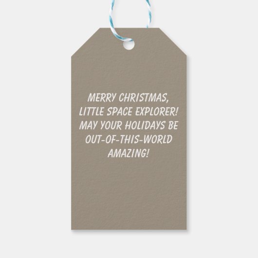 クリスマスツリーの下で秘密の宇宙飛行士のサンタの贈り物 ギフトタグ (裏面)