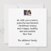 クリスマスツリーの下にかわいい子犬と猫 シーズンカード (裏面)