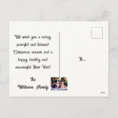 クリスマスツリーの下にかわいい子犬と猫 シーズンポストカード (裏面)