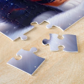 クリスマスツリーの下にかわいい子犬と猫 ジグソーパズル (側面)