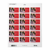 クリスマスツリーの下にかわいい子犬と猫 ラベル (フルシート)