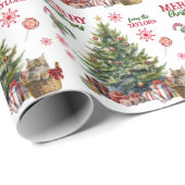 クリスマスツリーの下にメインのクーンキッテンバスケット ラッピングペーパー (ロールコーナー)
