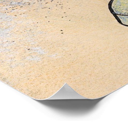 クリスマスツリーの下のビンテージのくるみ割り人形 ポスター (角)